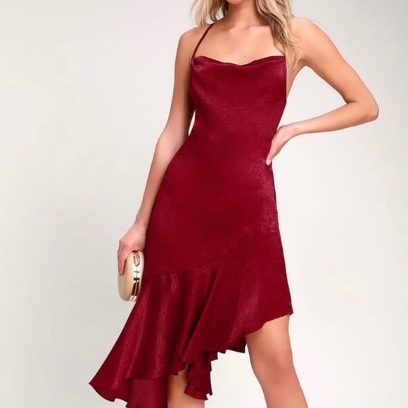 red asymmetrical dress